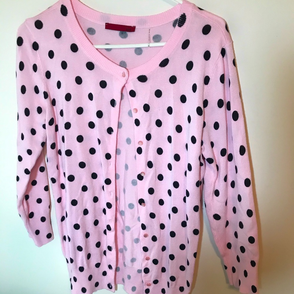 Pink Polka Dot Sweater sz medium